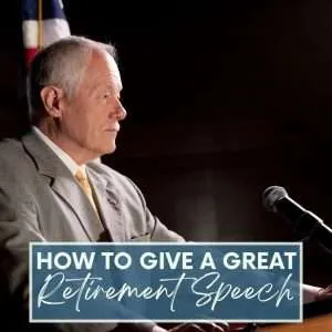 Man giving retirement speech