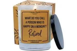 funny retirement candle